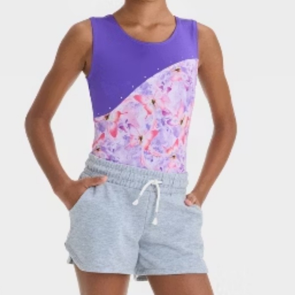 Cat & Jack Purple and Pink Butterfly Dance Leotard